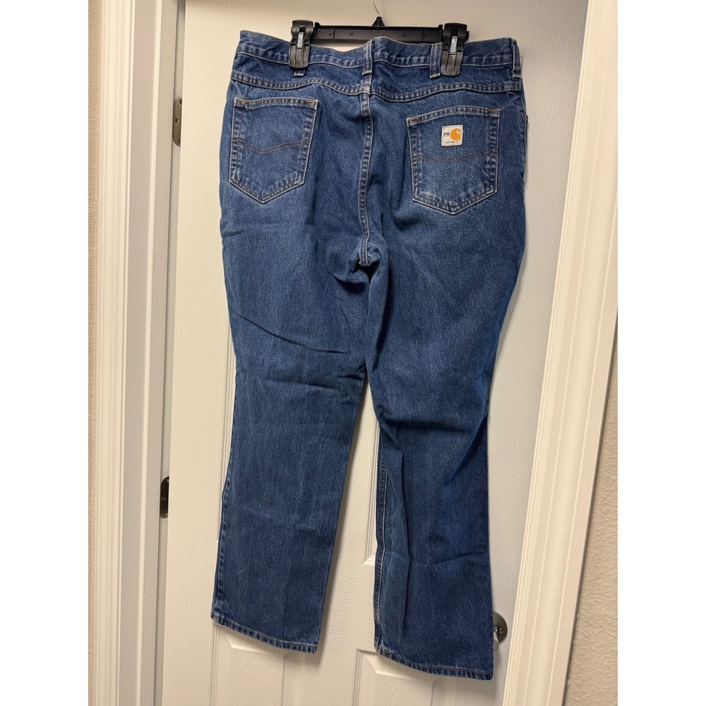 Carhartt FR Flame Resistant Work Jeans Mens 40x32 Medium Wash Denim CAT 2 NFPA - Picture 3 of 8